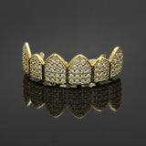 Grillz Hip Hop Copper Zircon Braces Rock Teeth Spectrum
