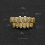 Grillz Hip Hop Braces Miniature Zircon Full Diamond Royalty Jesus Pieces