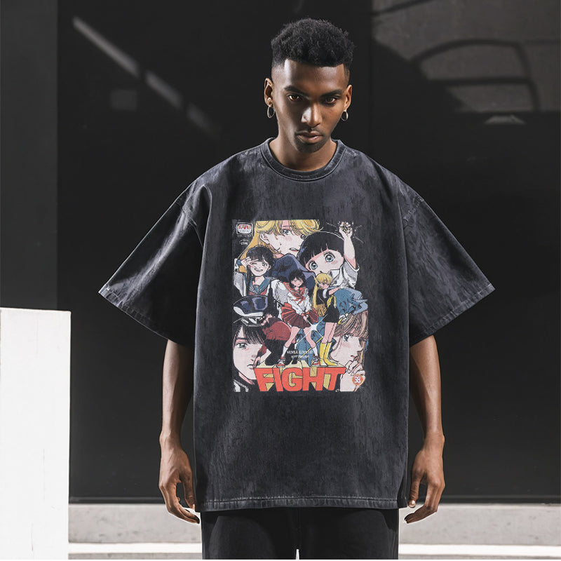 Mens Vintage T Shirt Summer Short Sleeve T-Shirt for Men and Women