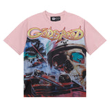 Godspeed T Shirts Skull Racing Printed Cotton Casual Short Sleeves Men and Women