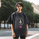 Mens Vintage T Shirt Lazy Wind Wash Old