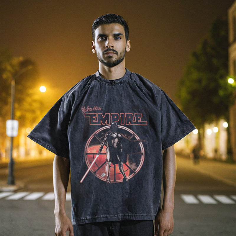 Men Vintage T Shirt Short Sleeve T-Shirt Men's and Women's