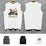 Amiri tank top motorcycle skull printing