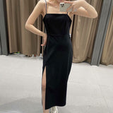 Women Dresses Slim Fit Slimming Spaghetti Straps Dress