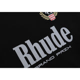 Rhude T Shirt Eagle Print Hip Hop Men's and Women's Same Loose Casual