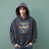 Mens Vintage Hoodie Washing Old Male and Female Couples