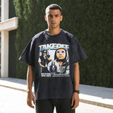 Mens Vintage T Shirt Half Sleeve T-Shirt Hip Hop T-Shirt