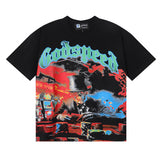 Godspeed T Shirts Play Card Magician Printing Cotton Casual Crew Neck Short Sleeve Men and Women