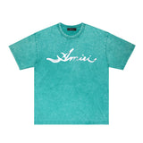 Amiri Washed Distressed T Shirt Printed Trendy Pure Cotton