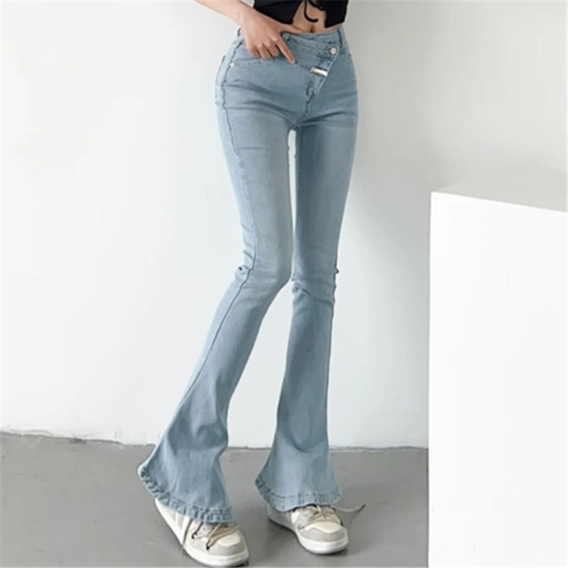 Women Jeans Slimming Stretch Flared Pants