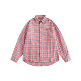 Unisex Shirt Retro Loose Plaid Shirt
