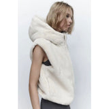 Women Vest Faux Rabbit Fur Vest Soft Coat