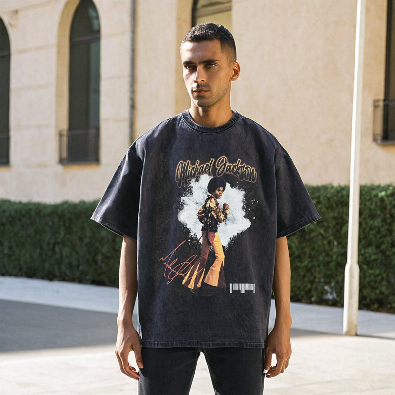 Mens Vintage T Shirt Loose High Street
