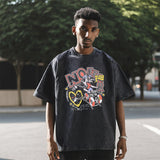 Mens Vintage T Shirt Short Sleeve Vintage Hip Hop