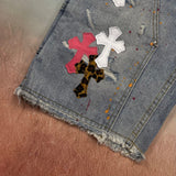 Chrome Heart Shorts Summer Tooling Denim Shorts