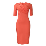 Women Dress Women's V-neck Solid Color plus Size Dress