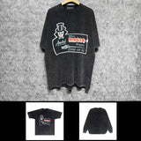 Amiri washed t-shirt top hat magician printing short sleeve