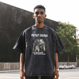 Mens Vintage T Shirt Short Sleeve T-Shirt Men's Loose