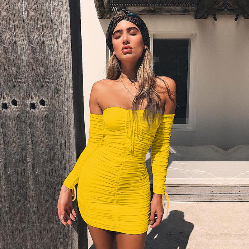 Women Dress Summer Sexy Pleated Temperament Dress