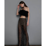 Women Dress Mesh Two-Piece Set Elegant Evening Dress
