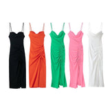 Women Dresses Summer Pleated Suspenders Dress