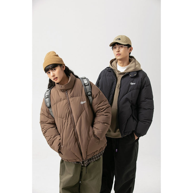 Unisex Coat Winter Cotton-Padded Coat Versatile Loose Lapel