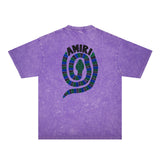 Amiri Washed Distressed T Shirt Printed Trendy Pure Cotton