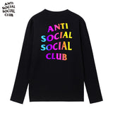 Anti Social Club T Shirt Men 'S Clothing Print Long Sleeve T-shirt Cotton Loose