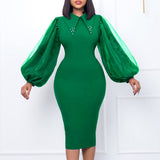 Women Dress Women's Spring and Autumn Long Sleeve plus Size