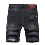 DSQ2 Short Jeans Ripped Patch Slim-fit Stretch Denim Shorts