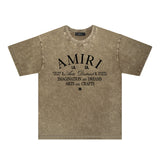 Amiri Washed Distressed T Shirt Printed Trendy Pure Cotton