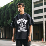 Mens Vintage T Shirt Short Sleeve T-Shirt Loose