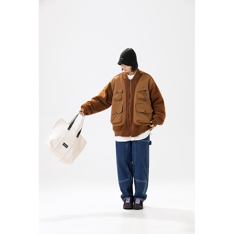 Unisex Coat Retro Baseball Coat Cotton Coat