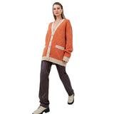 Women Work Business Casual Sweaters Knitwear V-neck Loose Cardigan Sweater