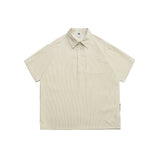 Unisex Shirt Retro Casual Blue Striped Loose