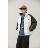 Unisex Coat PU Leather Coat Loose Stand Collar Coat