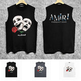 Amiri tank top double-sided rose printing