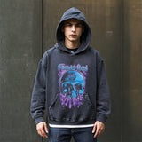 Mens Vintage Hoodie Cartoon hooded sweater men and women loose