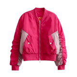 Women Cotton Coat Stitching Baggy Casual Jacket