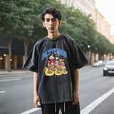 Mens Vintage T Shirt Vintage Washed Printed Short Sleeve T-Shirt