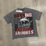 First Row T Shirts BREAKING NEWS BURNING FLAMES CROPPED TEE Fashion Hot Diamond Trend Brand