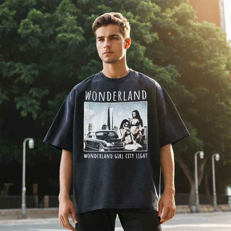 Mens Vintage T Shirt Half Sleeve T-Shirt Hip Hop T-Shirt