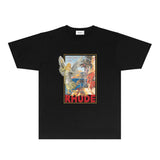 Rhude T Shirts Printed Trendy Pure Cotton