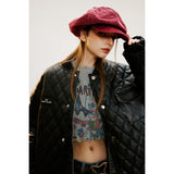 Unisex Coat Winter Cotton Dress PU Leather Coat