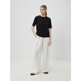 Women Work Business Casual Sweaters Short Sleeve round Neck Sweater