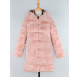 Women Fur Jacket Fashion Push Warm Long-Cut Coat