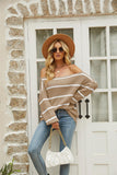 Women Pullover Sweater Fashion Striped Knitted Sweater