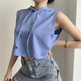 Women Vest Hooded Sleeveless Vest Casual Vest