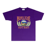 Rhude T Shirts Printed Trendy Pure Cotton