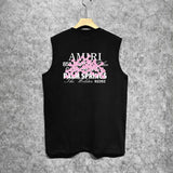 Amiri tank top pink bone print
